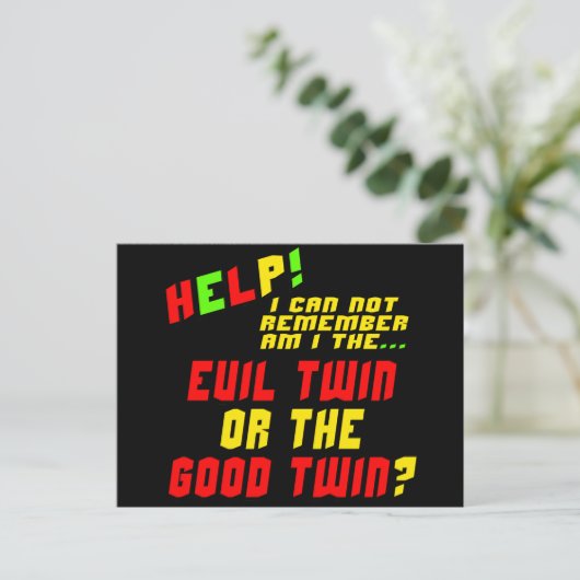 Funny Evil Twin T-shirts Gifts Briefkaart (Staand voorkant)