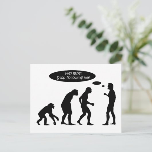 Funny Evolution Briefkaart (Staand voorkant)