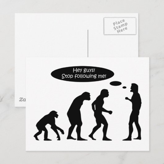 Funny Evolution Briefkaart (Voorkant / Achterkant)