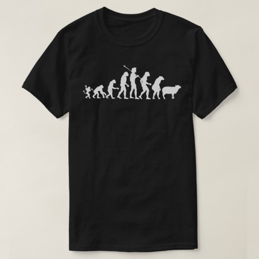 Funny Evolution Man Evolved Into Sheep T-shirt (Design voorkant)