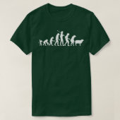 Funny Evolution Man geëvolueerd tot schaap T-shirt (Design voorkant)