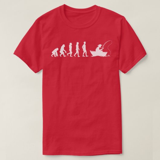 Funny Evolution Of Man and Boat Vist T-shirt (Design voorkant)