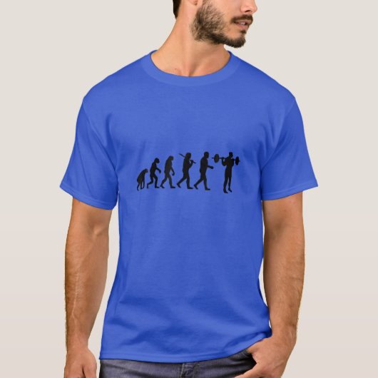 Funny Evolution Of Man - Bodybuilding Squat T-shirt (Voorkant)