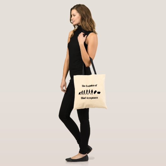 Funny Evolution of Man Parody Tote Bag (Voorkant (model))