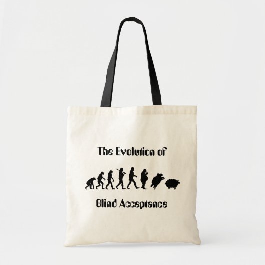 Funny Evolution of Man Parody Tote Bag (Voorkant)
