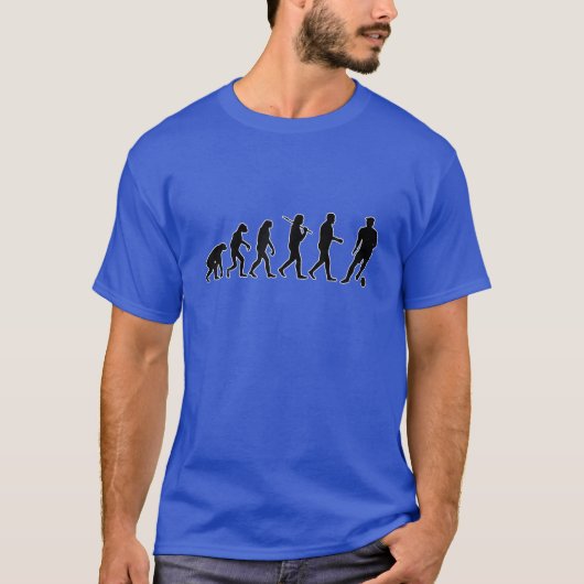 Funny Evolution of Man - Soccer Player T-shirt (Voorkant)
