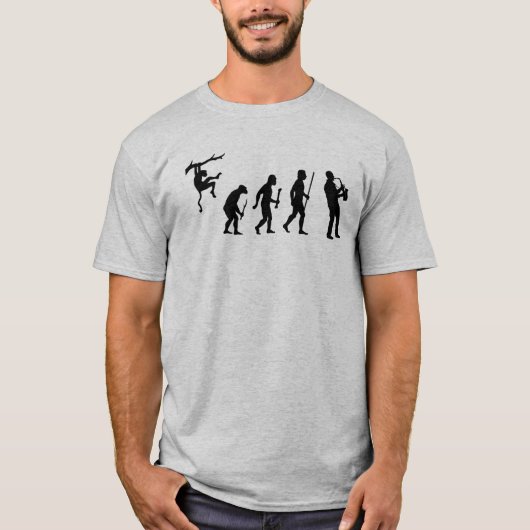 Funny Evolution of Saxophone T-shirt (Voorkant)