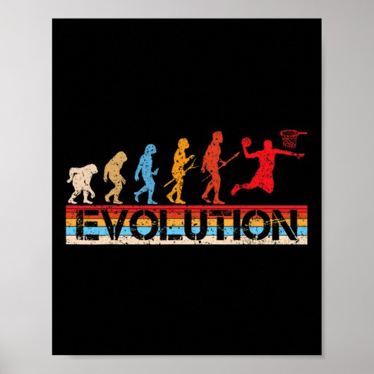 Funny Evolution Sketll Players Sketll Fans Retro  Poster (Voorkant)