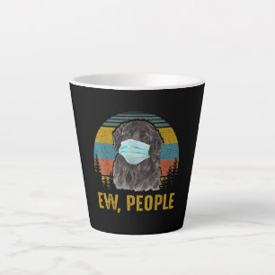 Funny Ew People Retro Newfoundland Dog Latte Mok