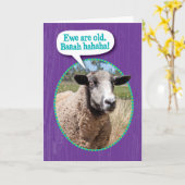 Funny Ewe Old Sheep Shot Birthday Kaart (Gele Bloem)