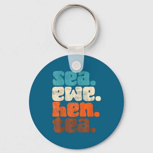 Funny Ewe Sea Icons Groovy No Meaning Hen Tea Sleutelhanger (Voorkant)