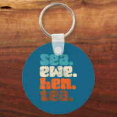 Funny Ewe Sea Icons Groovy No Meaning Hen Tea Sleutelhanger (Voorkant)