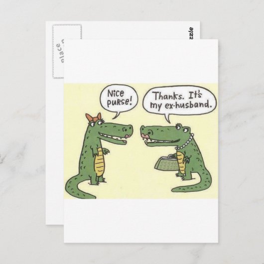 Funny Ex Husband Alligator Purse Briefkaart (Voorkant / Achterkant)
