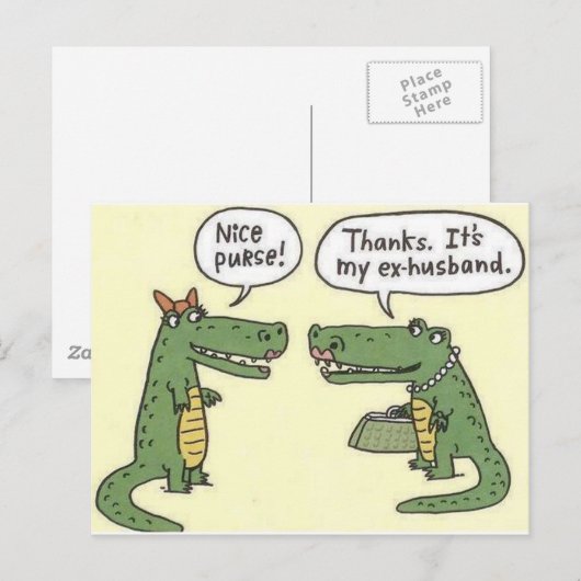 Funny Ex Husband Alligator Purse Briefkaart (Voorkant / Achterkant)