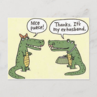 Funny Ex Husband Alligator Purse Briefkaart