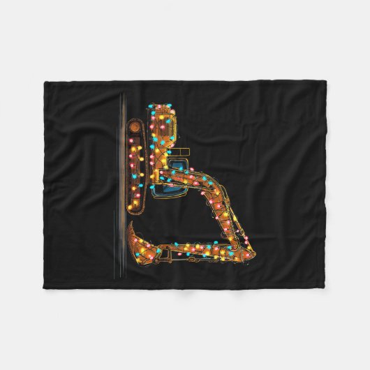 Funny Excavator Christmas Graphics Lights Lover  Fleece Deken (Voorkant (Horizontaal))