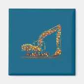 Funny Excavator Christmas Graphics Lights Lover  Magneet (Voorkant)