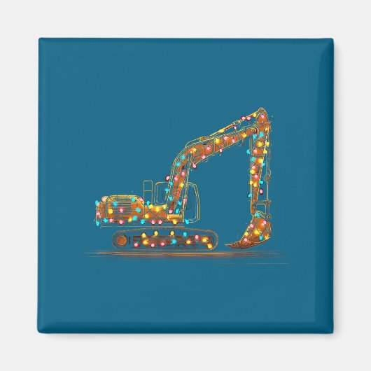 Funny Excavator Christmas Graphics Lights Lover  Magneet (Voorkant)