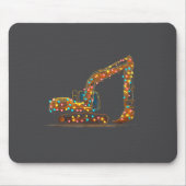 Funny Excavator Christmas Graphics Lights Lover Muismat (Voorkant)