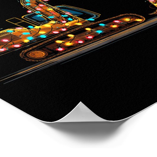 Funny Excavator Christmas Graphics Lights Lover  Poster (Hoek)