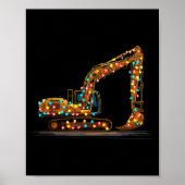 Funny Excavator Christmas Graphics Lights Lover  Poster (Voorkant)