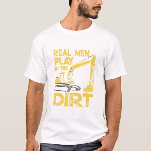 Funny Excavator Construction T-shirt (Voorkant)