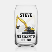 Funny Excavator Legend Heavy Equipment Operator Blikvorm Glas (Voorkant)