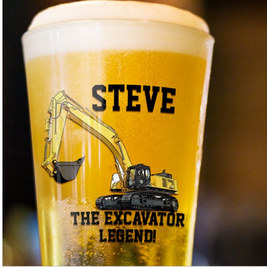 Funny Excavator Legend Heavy Equipment Operator Glas