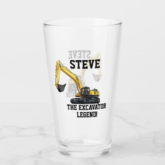 Funny Excavator Legend Heavy Equipment Operator Glas (Achterkant)