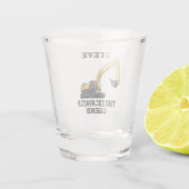 Funny Excavator Legend Heavy Equipment Operator Shot Glas (Achterkant)