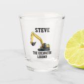 Funny Excavator Legend Heavy Equipment Operator Shot Glas (Voorkant)