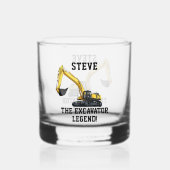 Funny Excavator Legend Heavy Equipment Operator Whisky Glas (Voorkant)