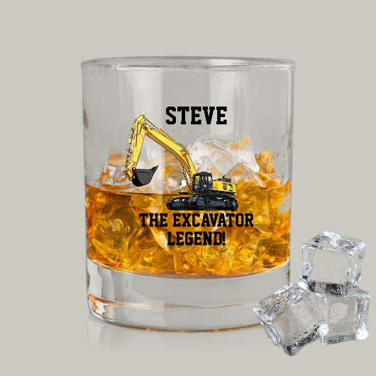 Funny Excavator Legend Heavy Equipment Operator Whisky Glas