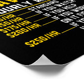 Funny Excavator met uursnelheid Poster (Hoek)