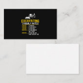 Funny Excavator met uursnelheid Visitekaartje (Voorkant / Achterkant)