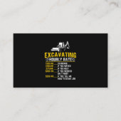 Funny Excavator met uursnelheid Visitekaartje (Voorkant)