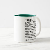 Funny Excel Executioner Definition Personalized Tweekleurige Koffiemok (Voorkant rechts)