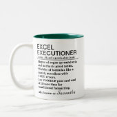 Funny Excel Executioner Definition Personalized Tweekleurige Koffiemok (Links)