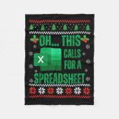 Funny Excel Spreadsheets Christmas Sweater Lover A Fleece Deken (Voorkant)