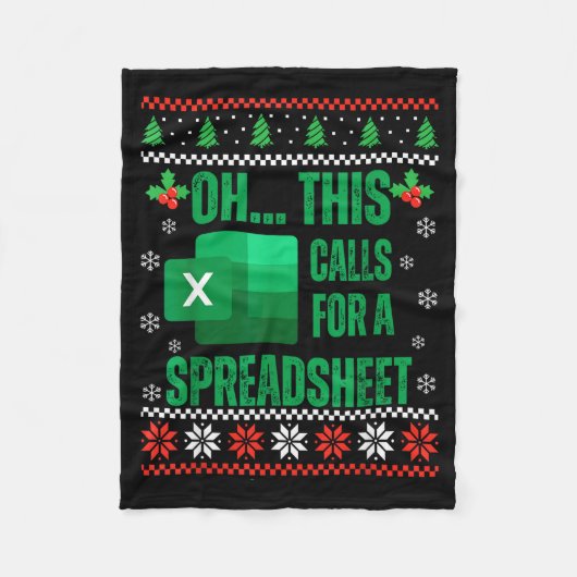 Funny Excel Spreadsheets Christmas Sweater Lover A Fleece Deken (Voorkant)