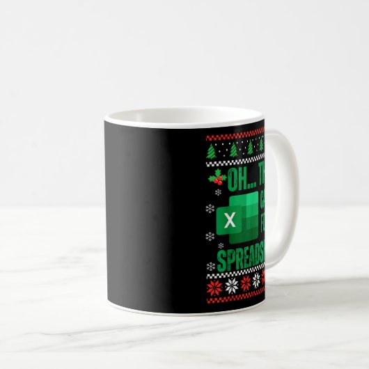 Funny Excel Spreadsheets Christmas Sweater Lover A Koffiemok (Voorkant rechts)