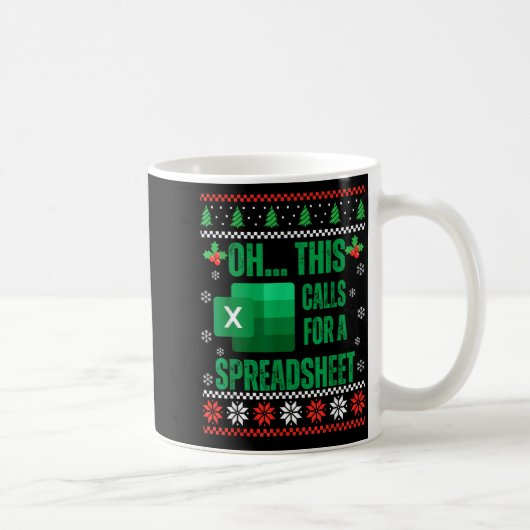 Funny Excel Spreadsheets Christmas Sweater Lover A Koffiemok (Rechts)