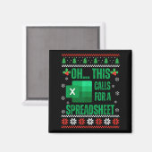 Funny Excel Spreadsheets Christmas Sweater Lover A Magneet (Voorkant / Achterkant)