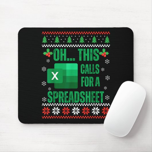 Funny Excel Spreadsheets Christmas Sweater Lover A Muismat (Met muis)