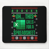 Funny Excel Spreadsheets Christmas Sweater Lover A Muismat (Voorkant)