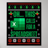 Funny Excel Spreadsheets Christmas Sweater Lover A Poster (Voorkant)