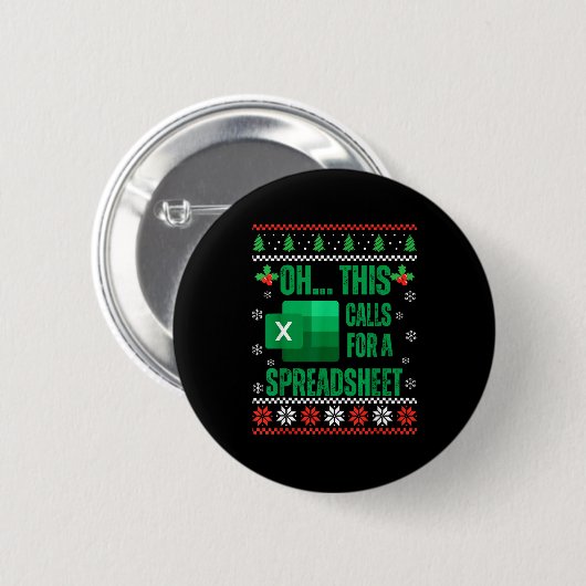 Funny Excel Spreadsheets Christmas Sweater Lover A Ronde Button 5,7 Cm (Voorkant /achterkant)