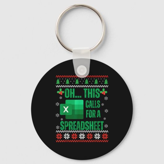 Funny Excel Spreadsheets Christmas Sweater Lover A Sleutelhanger (Voorkant)