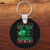 Funny Excel Spreadsheets Christmas Sweater Lover A Sleutelhanger (Voorkant)