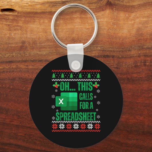 Funny Excel Spreadsheets Christmas Sweater Lover A Sleutelhanger (Voorkant)